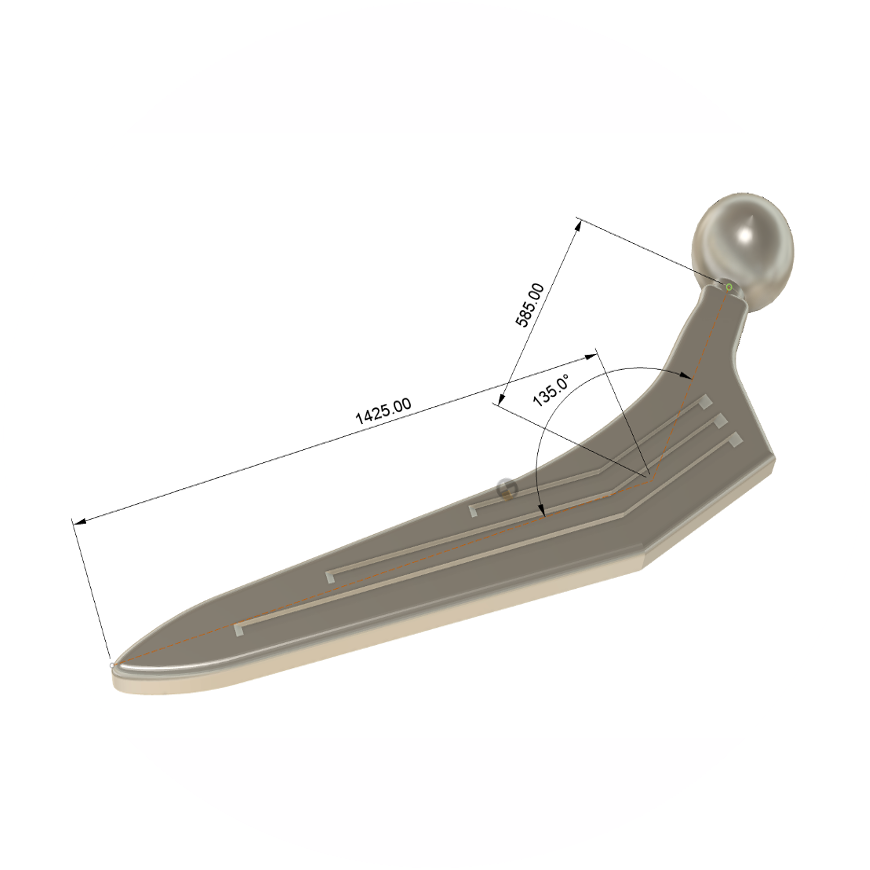 Hüftimplantat Dimensionen